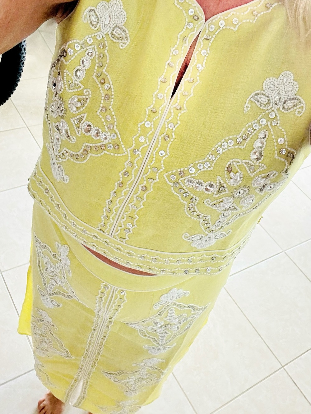 Asha Linen Embellished Top